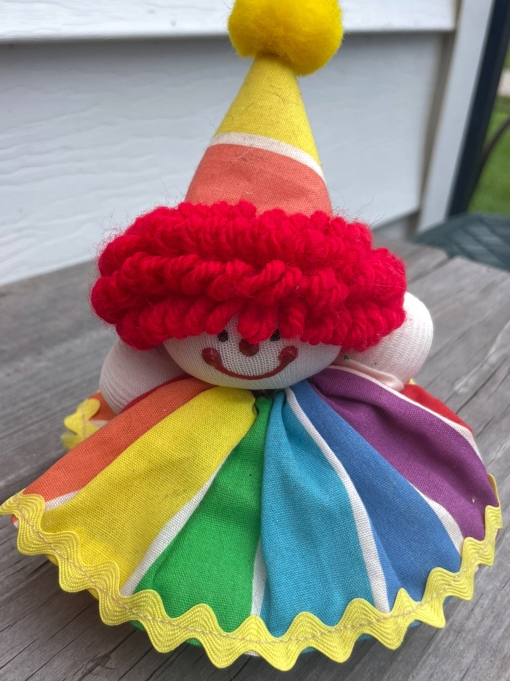are Vintage Rainbow Clown Shelf Doll